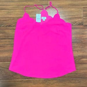 NWT J. Crew scalloped halter tank top. Sz 6